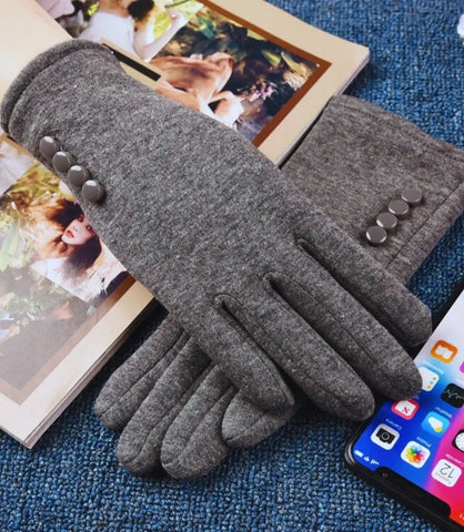 Luva de Frio com Touch da Anellimn, caxemira, forro grosso, compatível com celular.