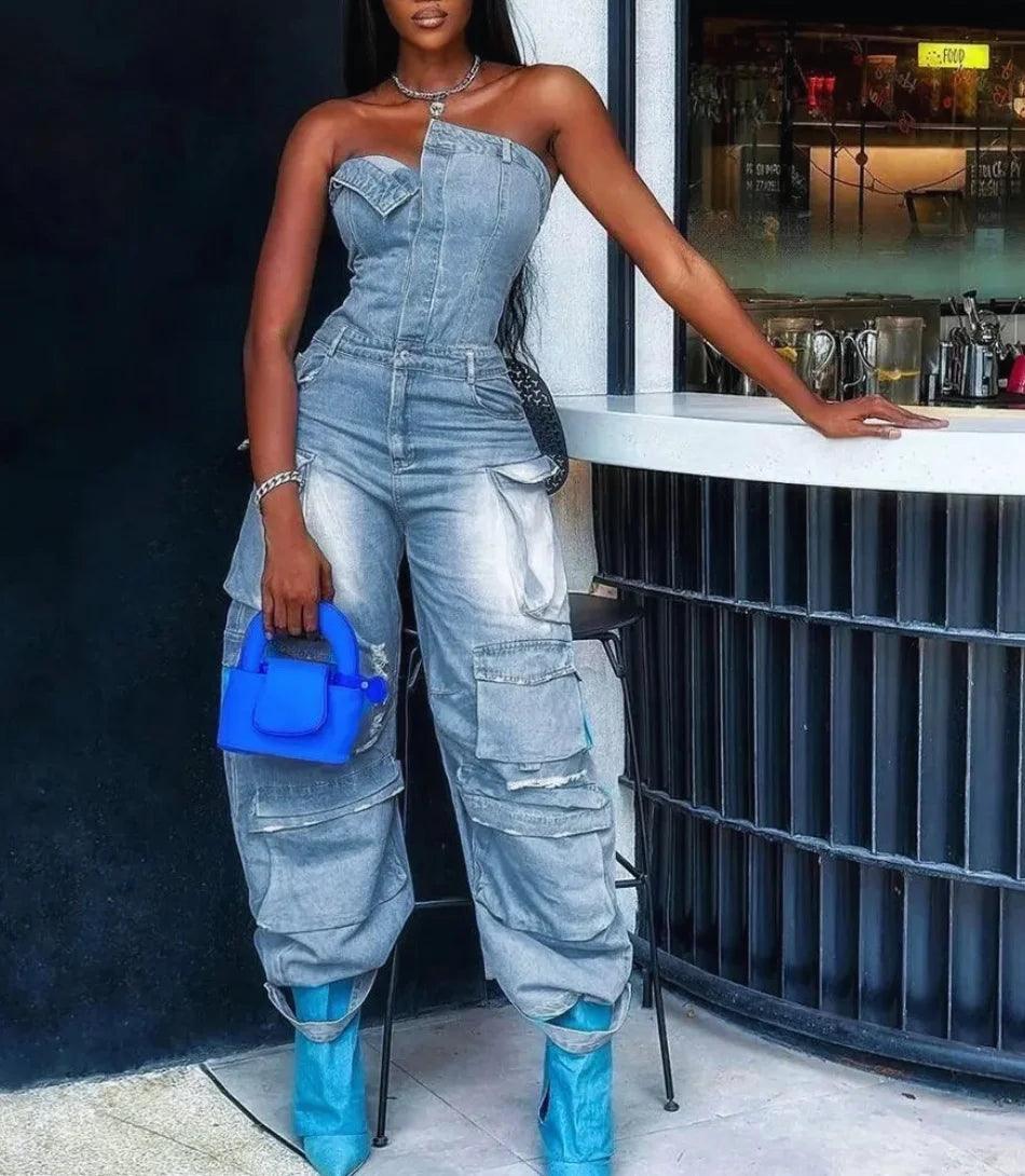 Macacão Feminino Macaquinho De CalÇa Jeans Macacão Jeans Feminino