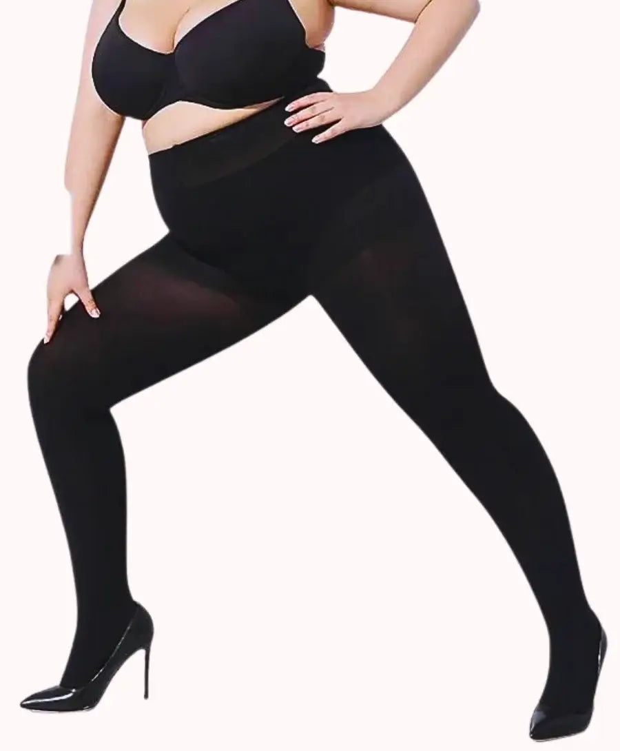 Meia Calça Grossa Plus Size, confortável, elástica, ideal para diversas ocasiões, com design moderno e ajuste perfeito. Anellimn