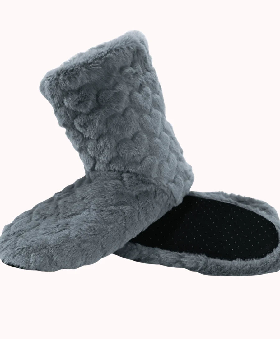 Pantufa masculina botinha térmica em flanela com pelúcia e sola antiderrapante para aquecer seus pés no inverno.