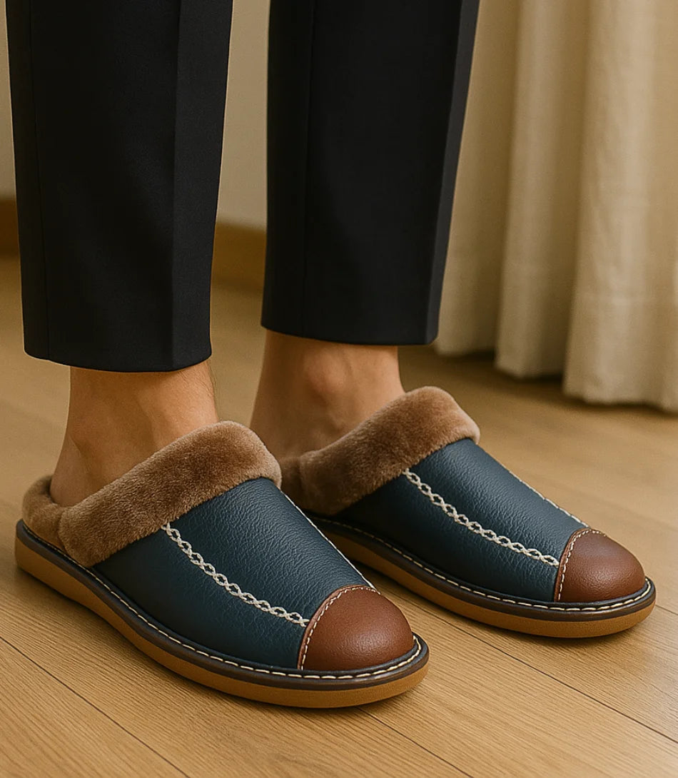 Pantufa Fechada Forrada com Pelúcia Térmica e Solado Antiderrapante
