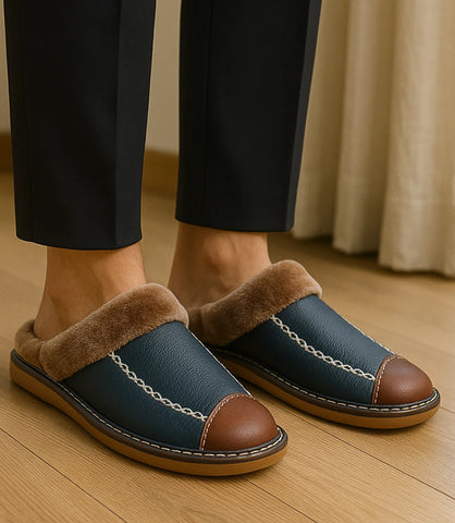 Pantufa Fechada Forrada com Pelúcia Térmica e Solado Antiderrapante