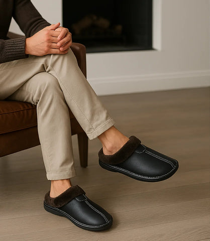 Pantufa Fechada Forrada com Pelúcia Térmica e Solado Antiderrapante