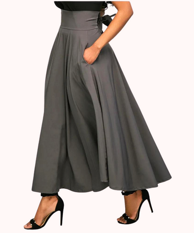 Comprar melhor Saia Longa Evasê Plissada - Elegância e Conforto - anellimn