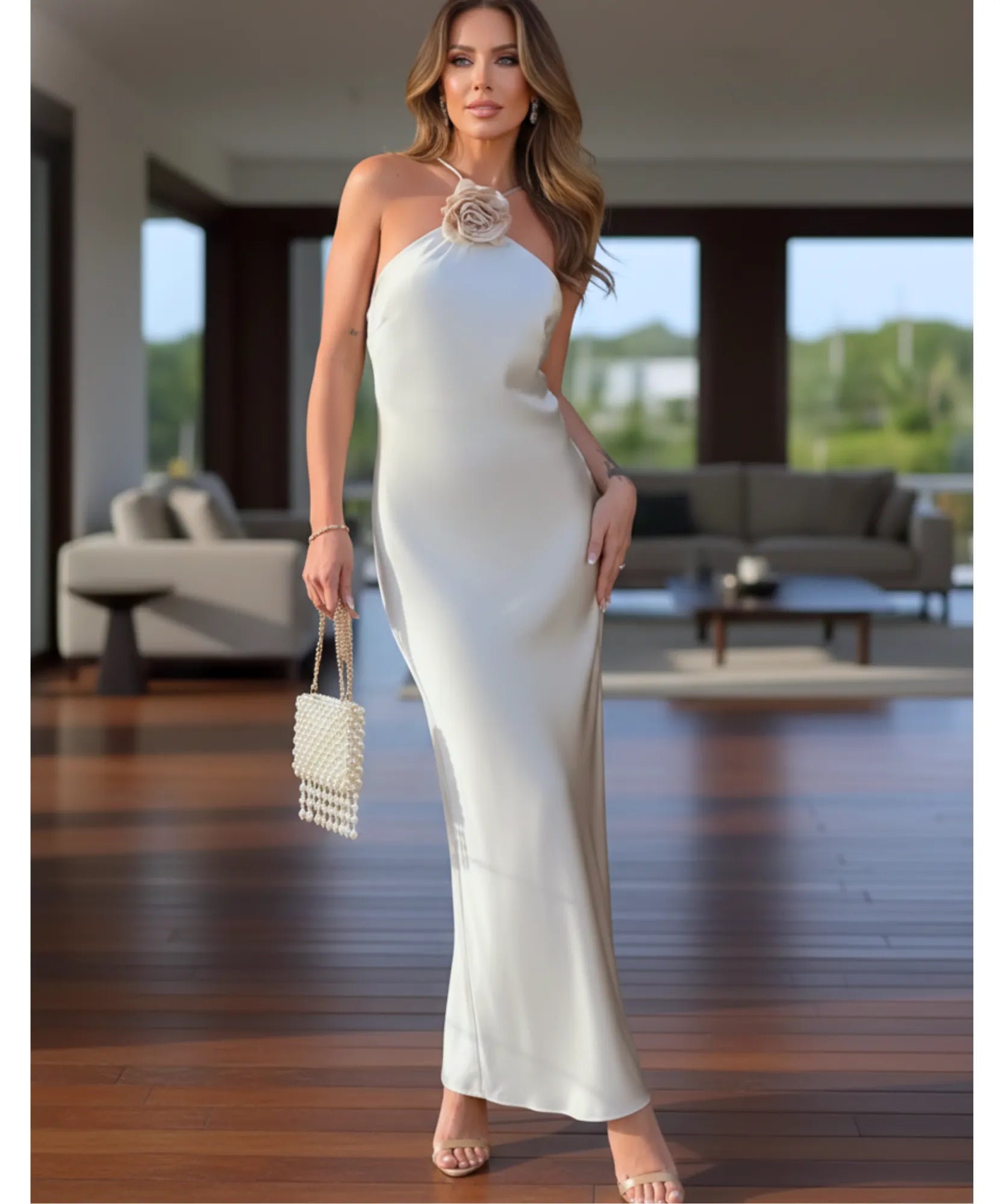 Comprar Vestido Longo de Cetim Elegante para Festas e Casamentos Dia e Convidadas barato em promoção ZARA