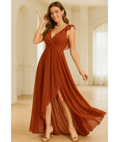 Vestido Longo de Festa com Fenda para Madrinhas  | Jun
