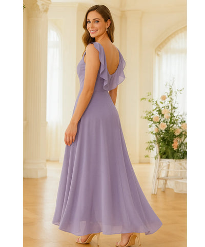 Vestido Longo de Festa com Fenda para Madrinhas  | Jun