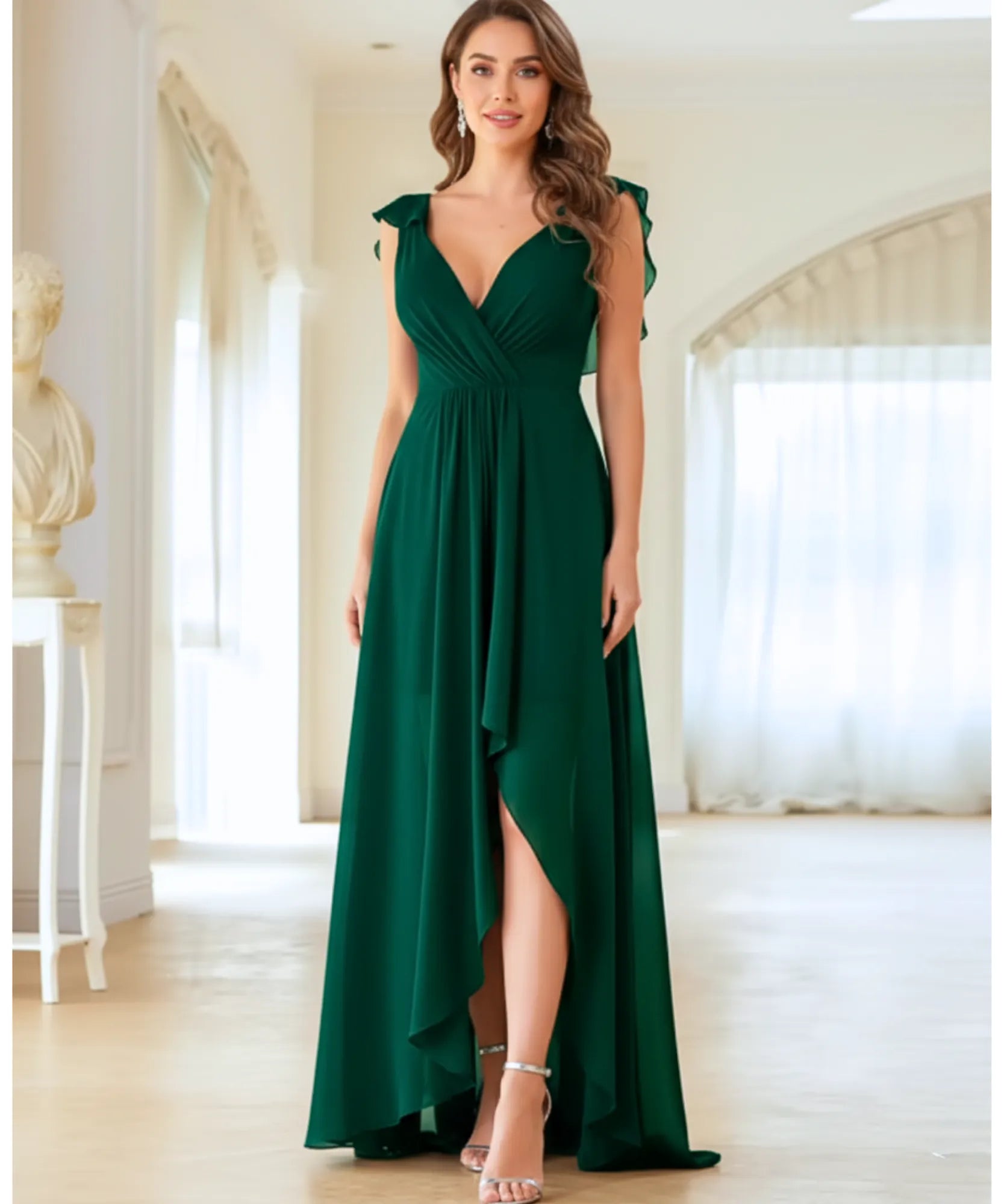 Comprar Vestido Longo de Festa com Fenda e Caimento Elegante para madrinhas, casamento convidadas e formandas em promoção KOJI STORE