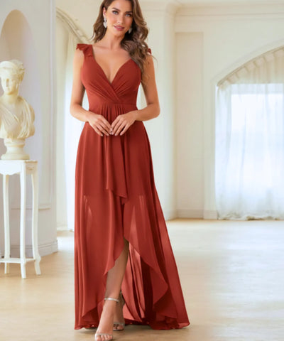 Comprar Vestido Longo de Festa com Fenda e Caimento Elegante para madrinhas, casamento convidadas e formandas em promoção KOJI STORE