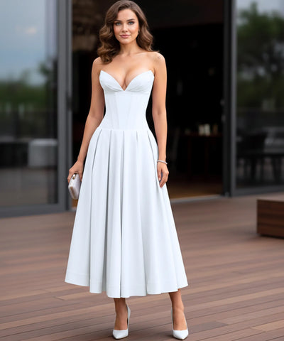 Comprar Vestido Midi de Festa Tomara que Caia elegante drapeado casamento formatura em promoção ZARA