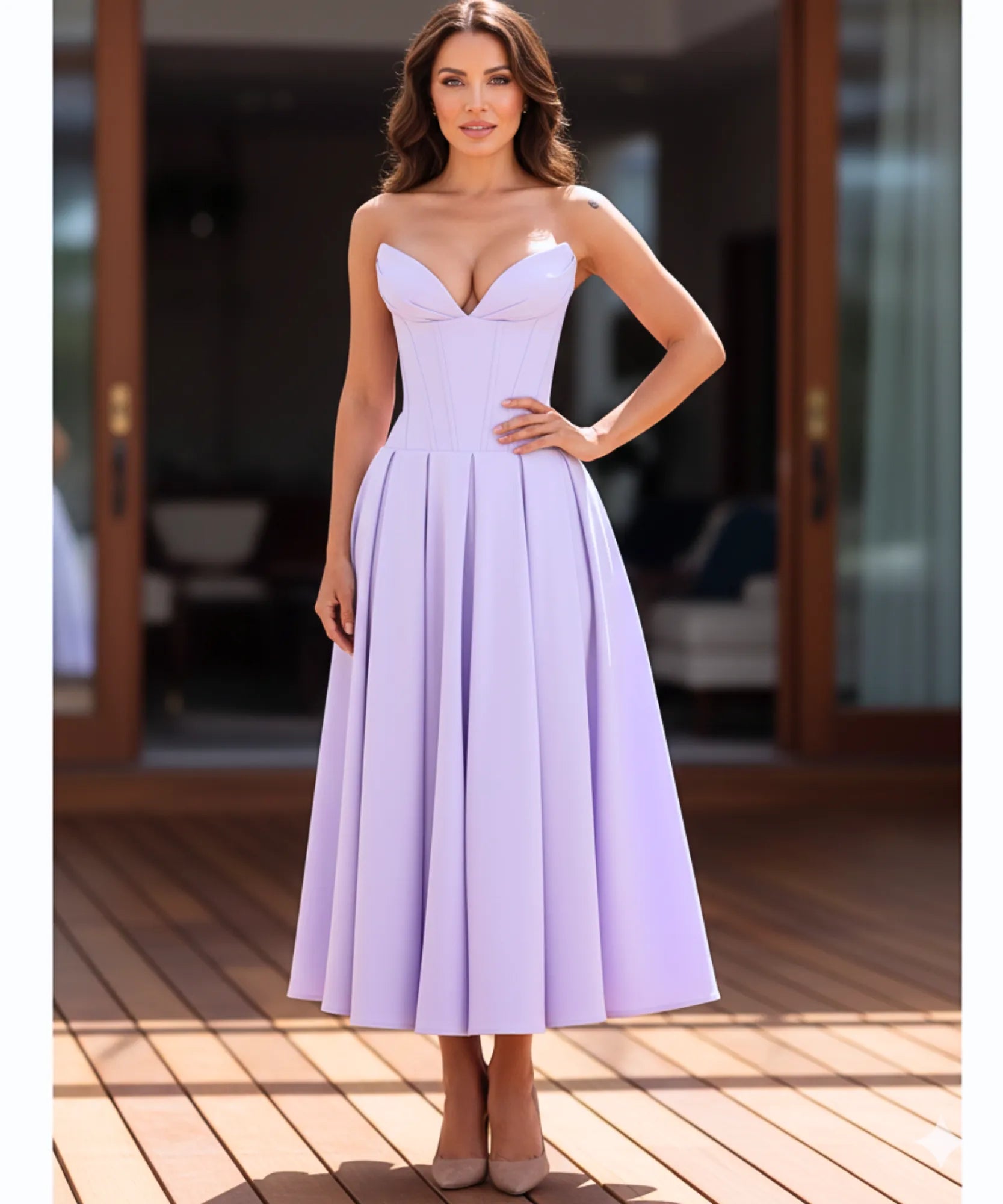 Comprar Vestido Midi de Festa Tomara que Caia elegante drapeado casamento formatura em promoção ZARA