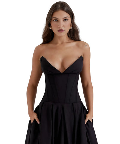 Vestido Midi de Festa Tomara que Caia Corset Elegante | Bebela