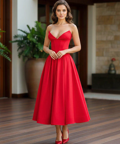 Comprar Vestido Midi de Festa Tomara que Caia elegante drapeado casamento formatura em promoção ZARA