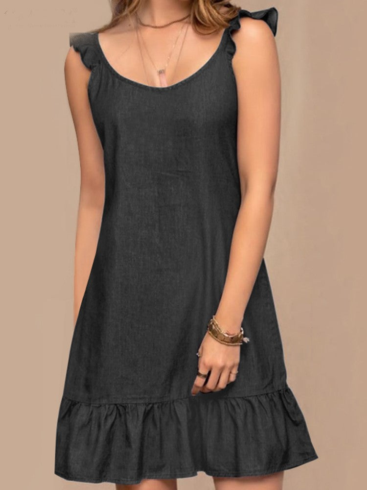 Vestido Jeans Fino e Solto para Verão Boho-Chic - Compre Agora na Loja Anellimn