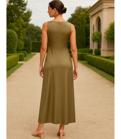 Comprar Vestido Longo Elegante de Cetim verde para Festas em promoção ZARA