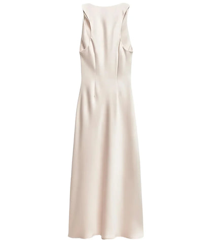 Vestido Longo Elegante de Cetim para Festas | Aimi