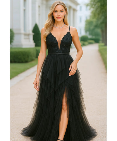 Vestido Longo de Festa Tule Elegante Madrinhas | Greco