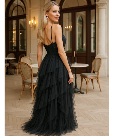 Vestido Longo de Festa Tule Elegante Madrinhas | Greco