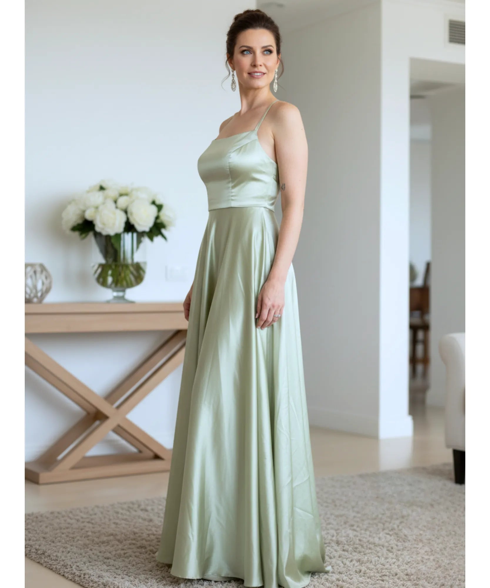 Comprar Vestido Longo Cetim Elegante para Casamento e Formatura ANELLIMN