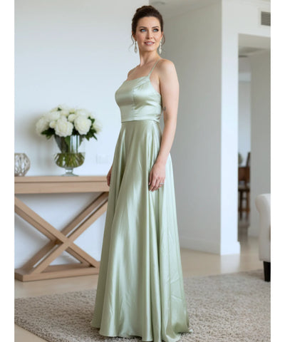 Comprar Vestido Longo Cetim Elegante para Casamento e Formatura ANELLIMN