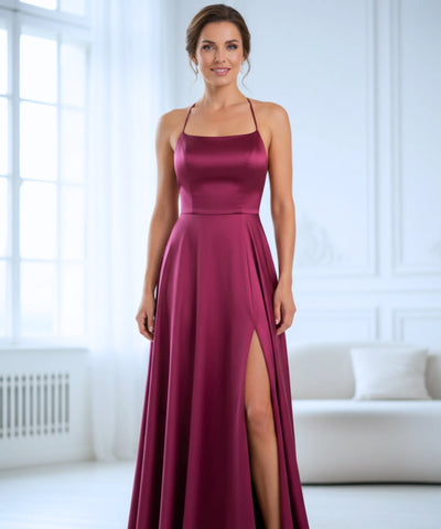 Comprar Vestido Longo Cetim Elegante para Casamento e Formatura ANELLIMN