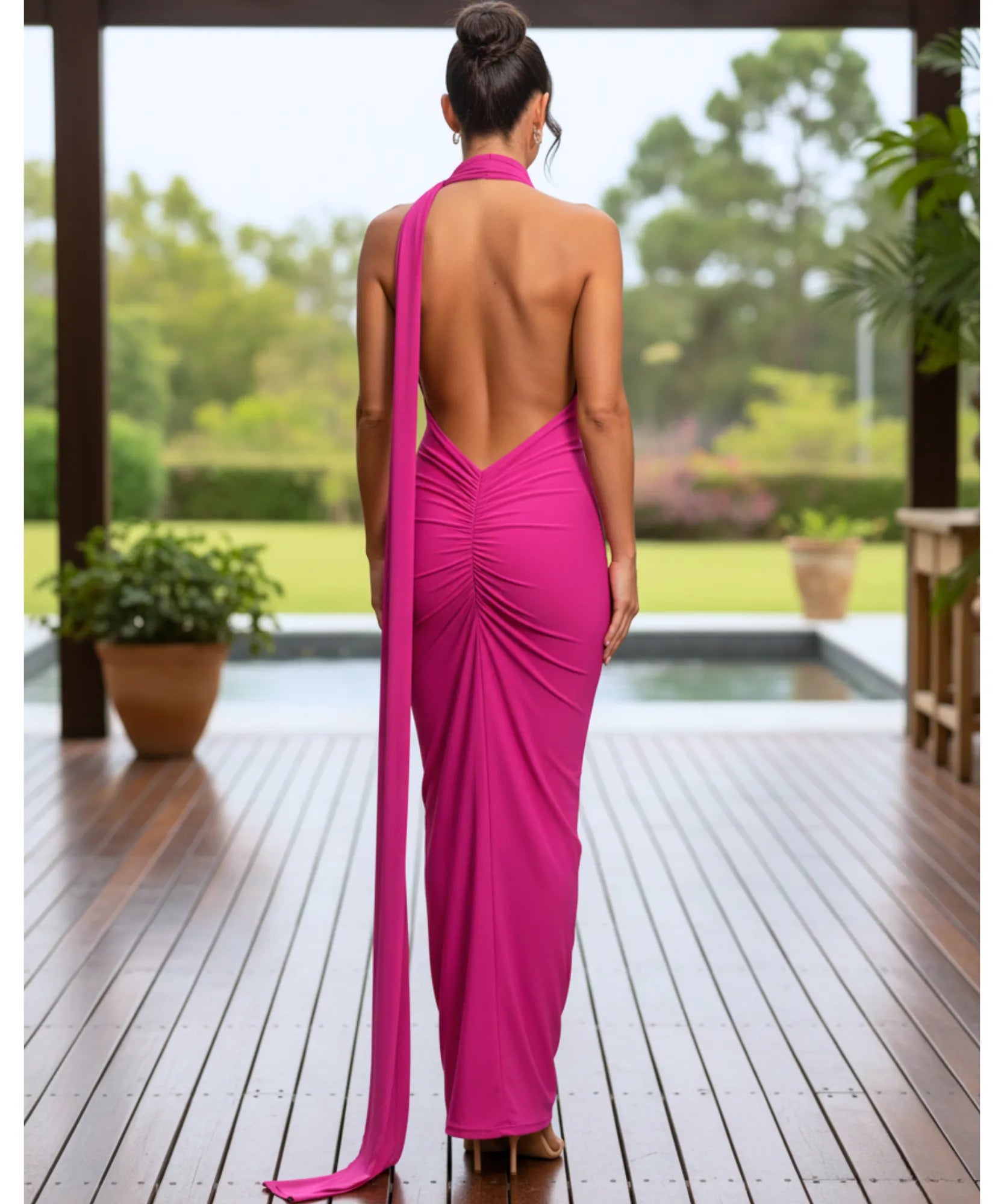 Comprar Vestido Longo de Festa com Um Ombro Só e Cauda Elegante  barato - Anellimn