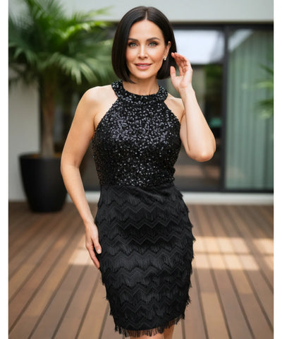 Comprar vestido de festa curto com renda e paetês barato -  em promoção ZARA