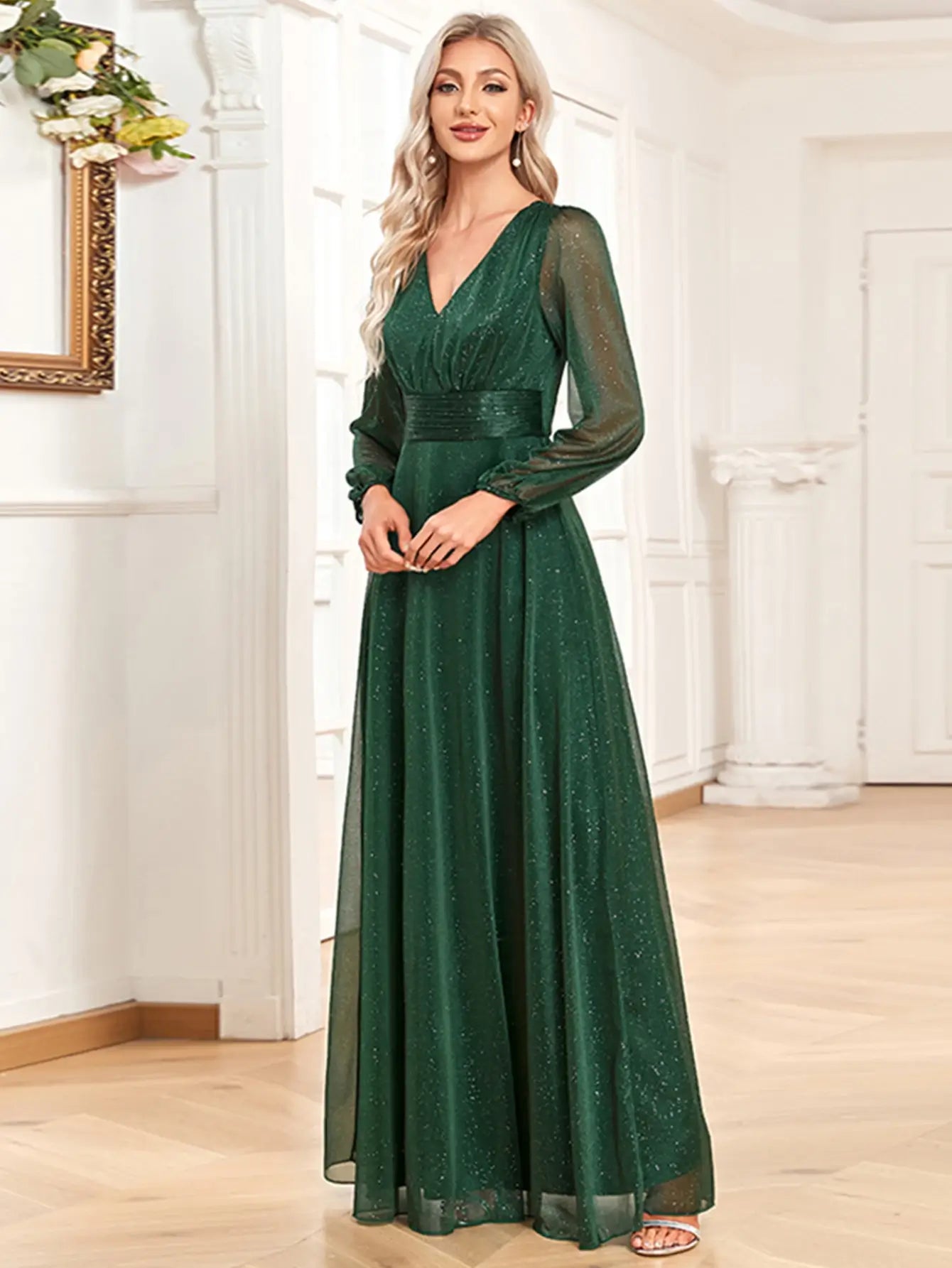 Comprar Vestido de Festa Longo Brilhoso - Estilo e Sofisticação em Destaque - anellimn