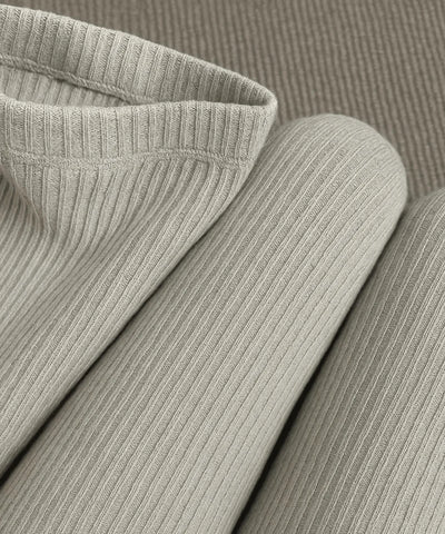 Comprar Calça feminina tricot canelada cintura alta confortável casual inverno barato ou em promoção