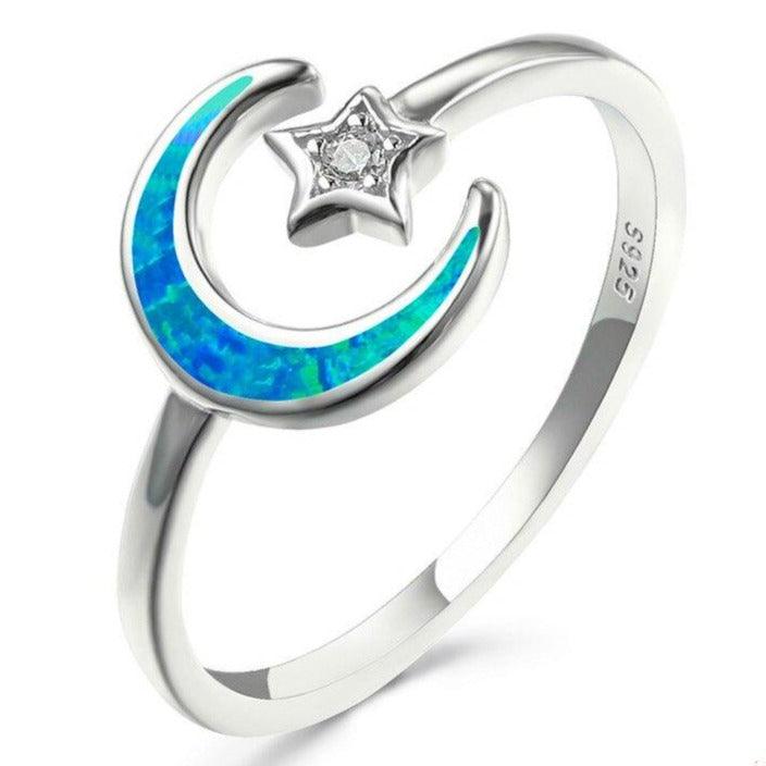 anel boho hippie prata silver 925 pedra anellimn kit set anelimn cristal estrela lua estrela céu constelação