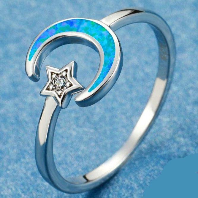 anel boho hippie prata silver 925 pedra anellimn kit set anelimn cristal estrela lua estrela céu constelação