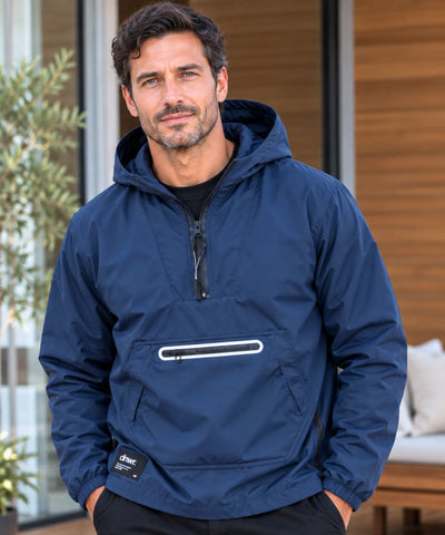Comprar anorak masculino corta vento com capuz azul marinho em promoção Anellimn
