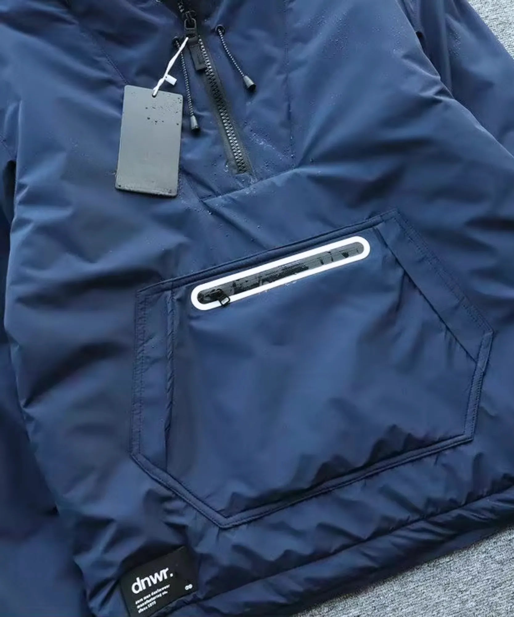 Comprar anorak masculino acolchoado bolso canguru azul marinho em promoção Anellimn