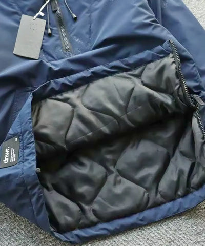 Comprar anorak masculino com forro acolchoado matelassê azul marinho em promoção Anellimn