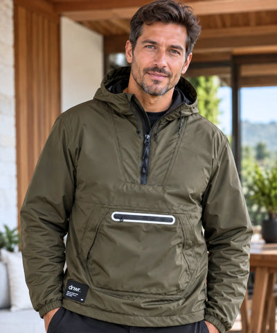 Comprar anorak masculino acolchoado meio zíper verde militar em promoção Anellimn