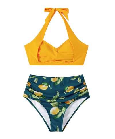 Biquini Mãe Filha Pai Filho Shorts Limão Premium Verão | Meli