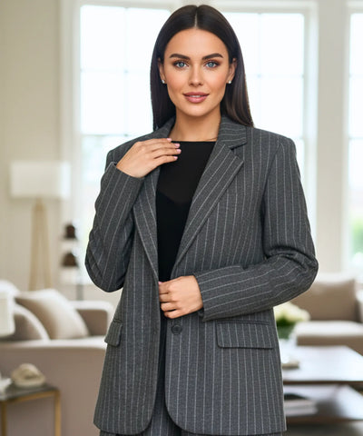 Conjunto Alfaiataria Risca de Giz Feminino Social | Alexis