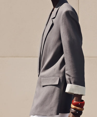 Blazer Feminino Alfaiataria Linho Manga 7/8 Elegante | Sofi