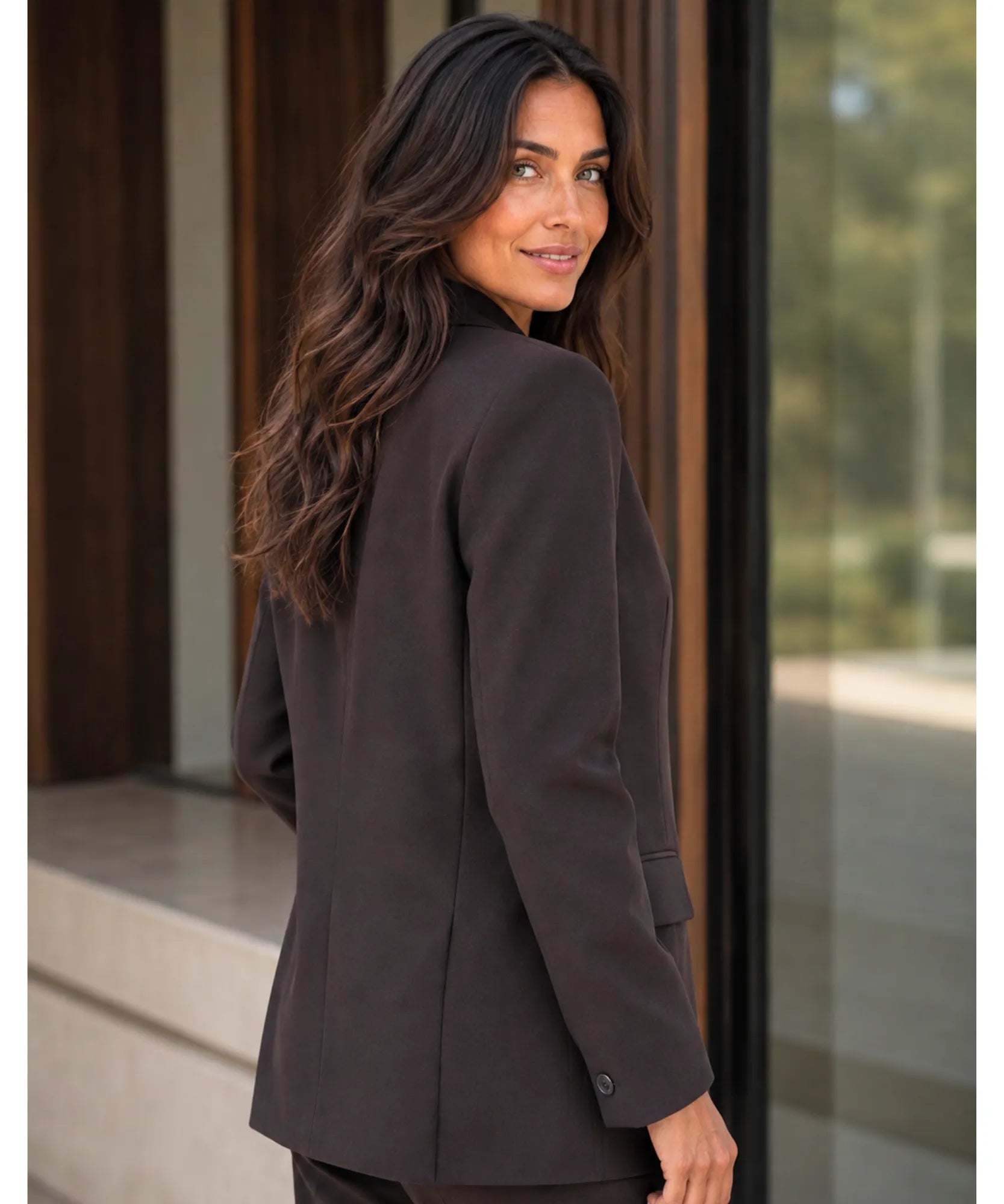 Comprar blazer feminino alfaiataria oversized marrom em promoção Anellimn
