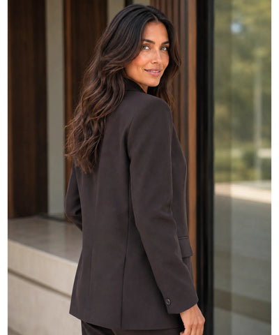 Comprar blazer feminino alfaiataria oversized marrom em promoção Anellimn
