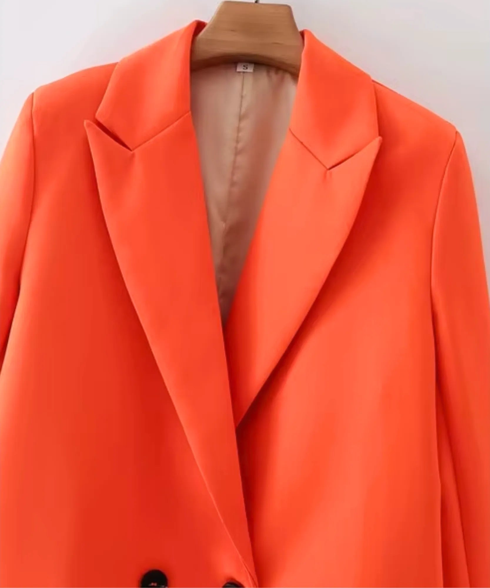 Comprar blazer feminino alfaiataria transpassado com botões duplos forro elegante trabalho executivo barato ou em promoção ANELLIMN 