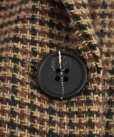 Comprar blazer feminino alfaiataria tweed xadrez marrom em promoção Anellimn