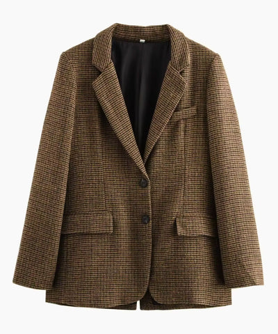Blazer Feminino Alfaiataria Tweed Xadrez Escritório | Blaid