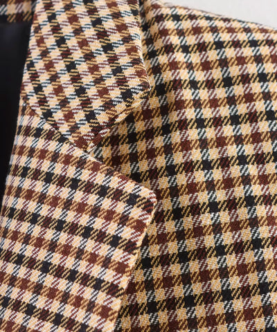 Blazer Feminino Alfaiataria Xadrez Forro Elegante Chique | Ekas