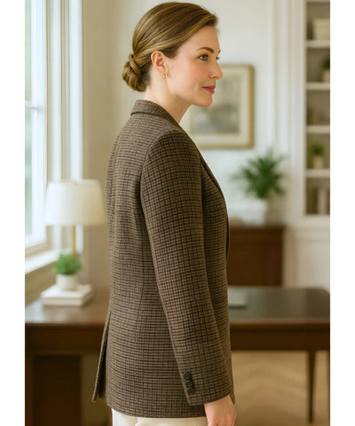Blazer Feminino Xadrez Alfaiataria Elegante | Blaid