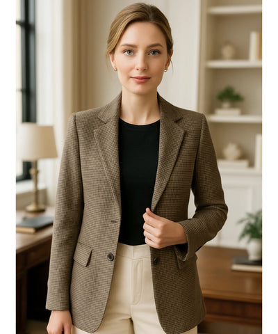 Blazer Feminino Xadrez Alfaiataria Elegante | Blaid