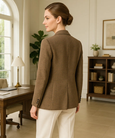 Blazer Feminino Xadrez Alfaiataria Elegante | Blaid