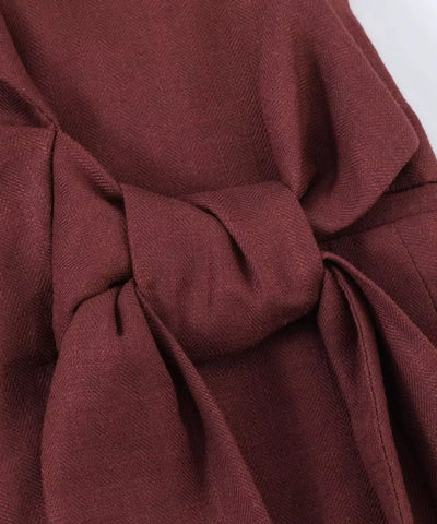 Comprar blazer transpassado feminino com faixa de amarração marrom barato Anellimn