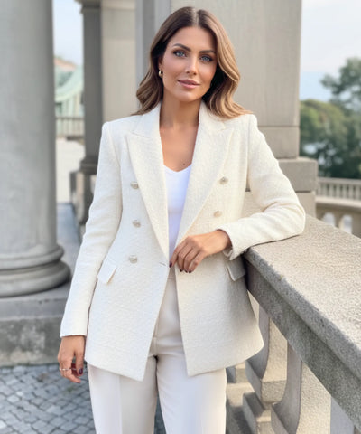 Blazer Feminino Tweed Elegante Texturizado com Bolsos | Chris