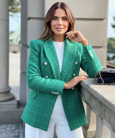 Blazer Feminino Tweed Elegante Texturizado com Bolsos | Chris
